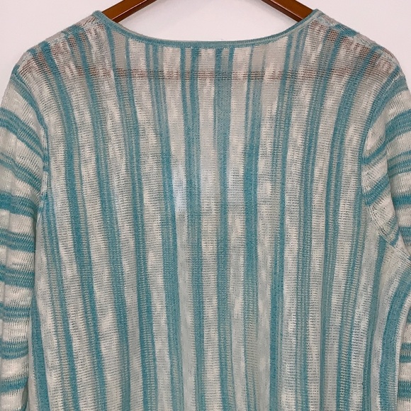 NWOT J. Jill Linen Blend Lightweight Striped Beachy Tunic Sweater L - Picture 10 of 14